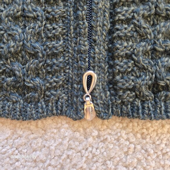 NWT Aran Crafts Merino Cable Knit Hoodie Sweater Jacket Small Ireland - Picture 6 of 10